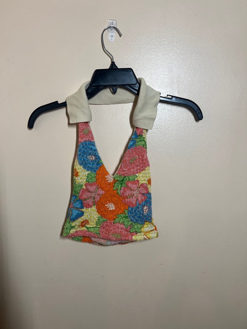 Zara Multicolor Floral Smocked Halter Top